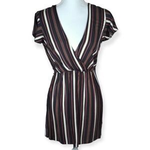 FOREVER 21 BLACK, WHITE & RUST DRESS SZ.S EUC